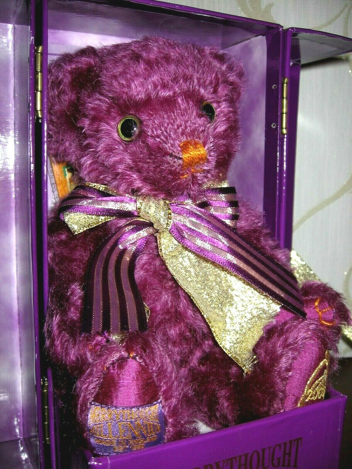 Merrythought Millennium Bear - Amethyst - Mib Limited Edition - 653 Of 2000