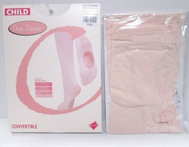 New Girls Pink Convertible Dance Ballet Tights Transition Child Size Tc Sc Mc Lc